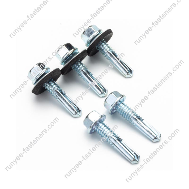 How does Hex Washer Head Self Drilling Roofing Screw No.5 With EPDM ensure long-lasting waterproof roofing performance?